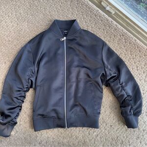 Express women’s black stylish jacket size small cinched sleeves